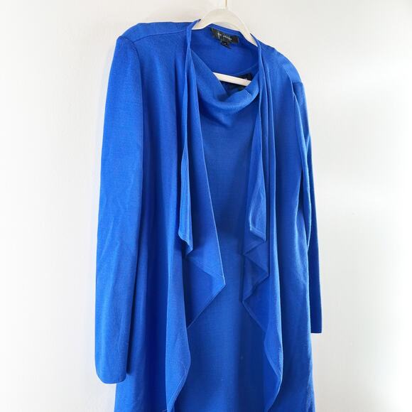 St. John Knee Length Sheath Dress and Matching Cardigan Sweater Blue Small / 2 - Picture 5 of 10